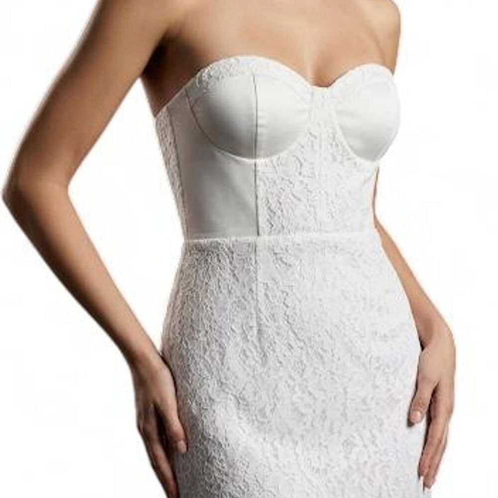 NWT Fate White Bridal lace strapless mini dress size XL